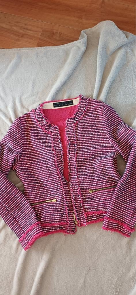 Mooie roze zwart getailleerd blazer jasje. Maat L, Overige kleuren, Zara, Maat 42/44 (L), Ophalen of Verzenden