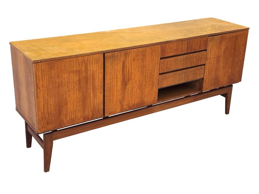 Vintage Dressoir Lowboard Tv Audio Meubel teak Jaren 60, Ophalen, Gebruikt, 150 tot 200 cm, Vintage dressoir