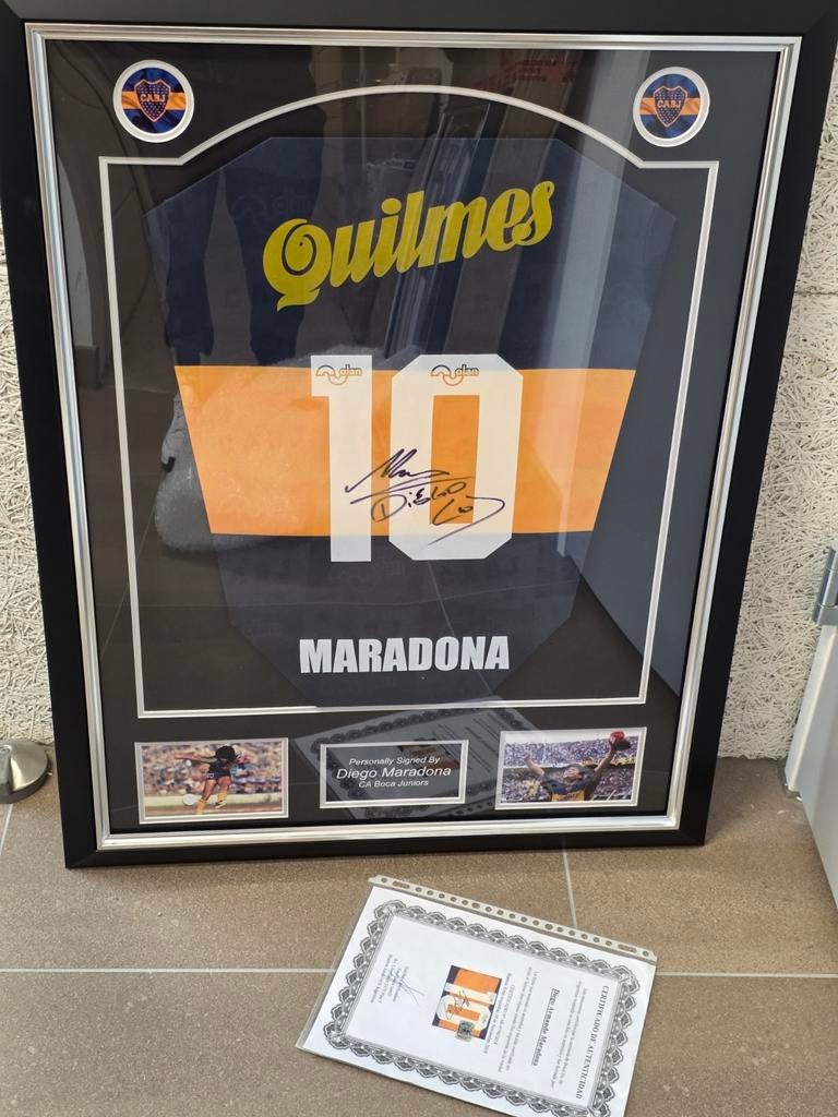 Gesigneerd Maradona Boca Juniors Shirt Ingelijst, Ophalen of Verzenden