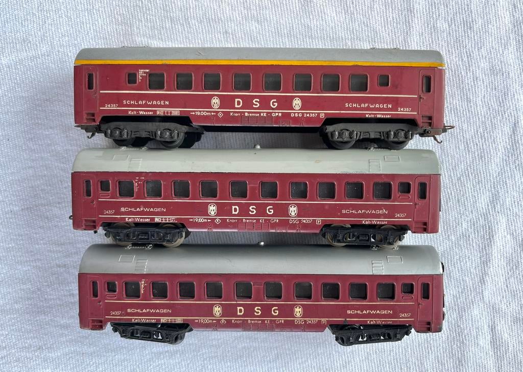 3x Lima DSG slaaprijtuigen H0, Gebruikt, Gelijkstroom, Wagon, Ophalen of Verzenden