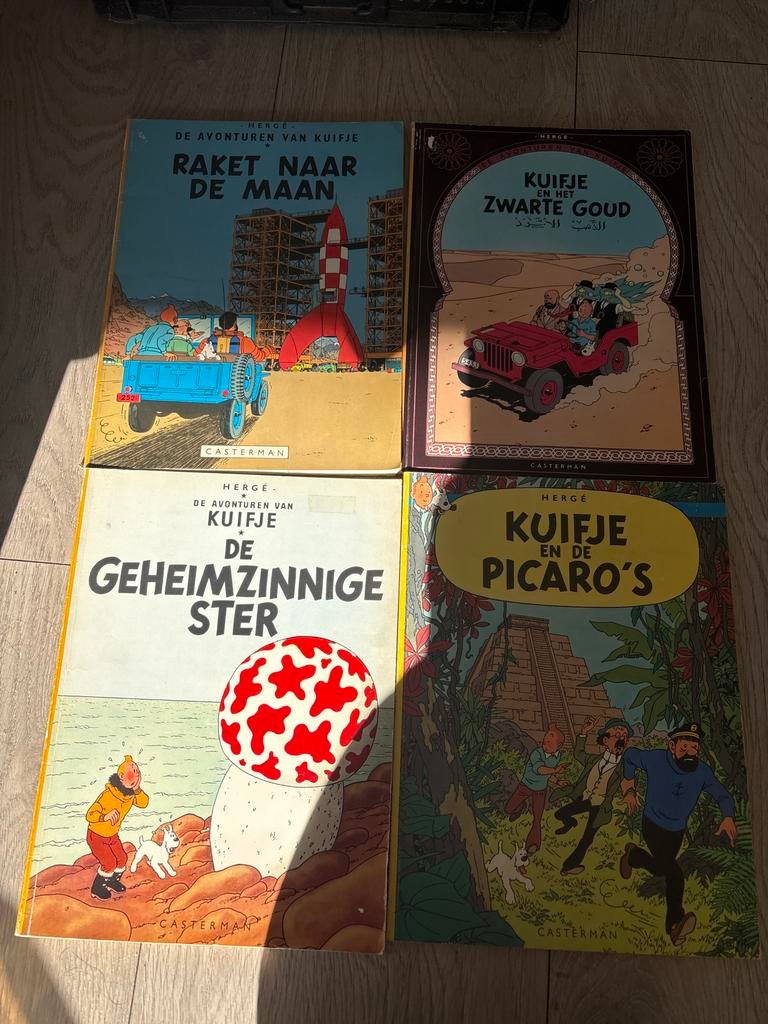 Kuifje stripboeken: Raket, Zwart Goud, Ster, Picaro's, Meerdere stripboeken, Ophalen of Verzenden, Gelezen