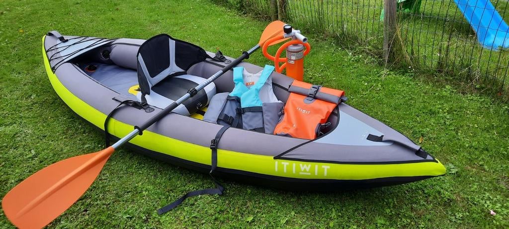 Opblaasbare 1 persoons Kajak van Decathlon 3x gebruikt, Ophalen, Kajak