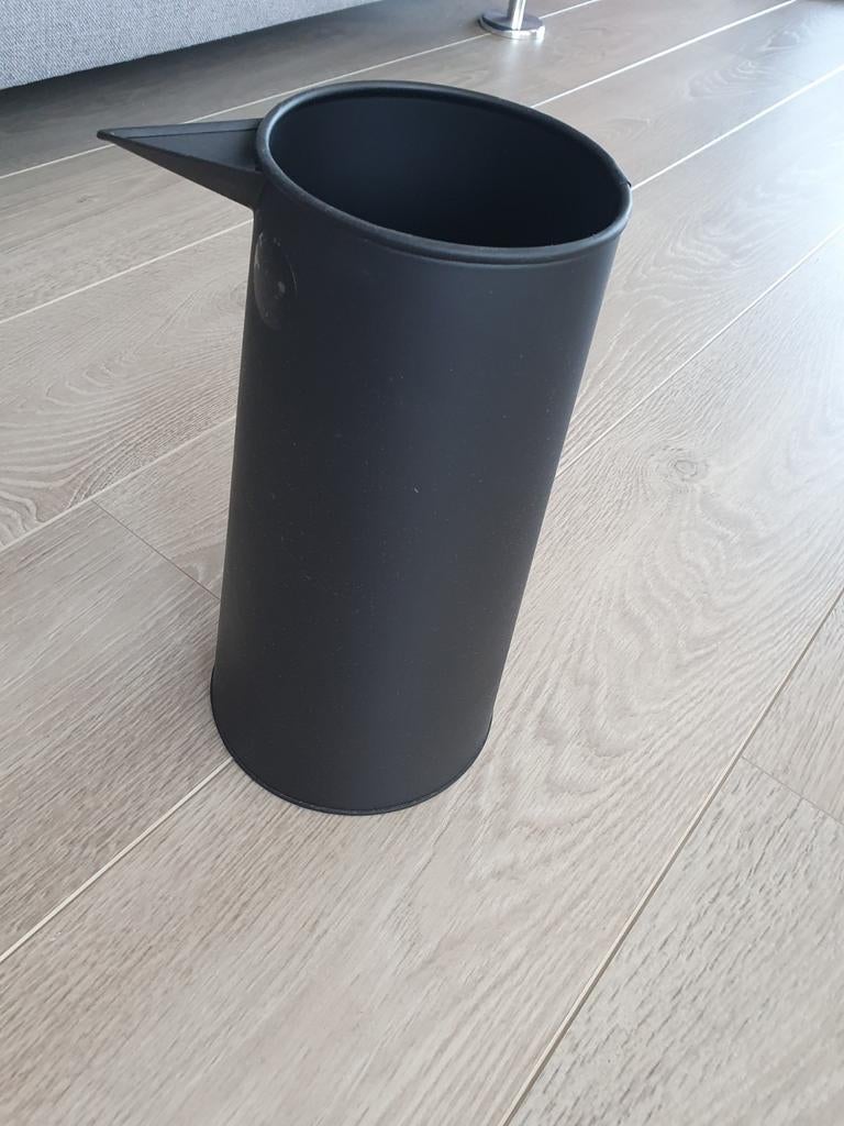 Moderne zwarte vaas 30x16cm metaal, Ophalen of Verzenden