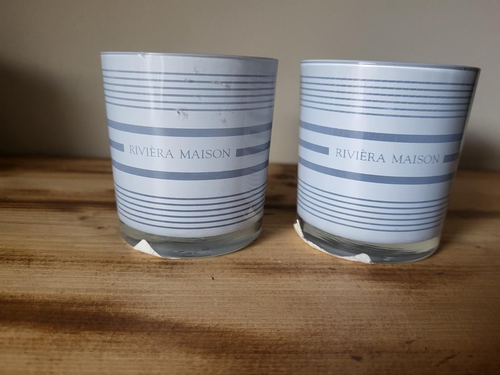 2 riviera maison waxinelicht houders, Ophalen of Verzenden, Zo goed als nieuw, Overige materialen, Minder dan 25 cm