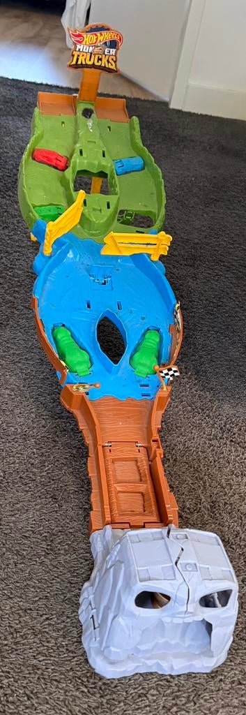 Monster truck baan, Ophalen, Zo goed als nieuw, Handmatig, Hot Wheels