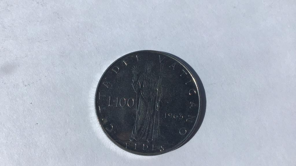 Vaticaan 100 lire 1963., Ophalen of Verzenden, Overige landen
