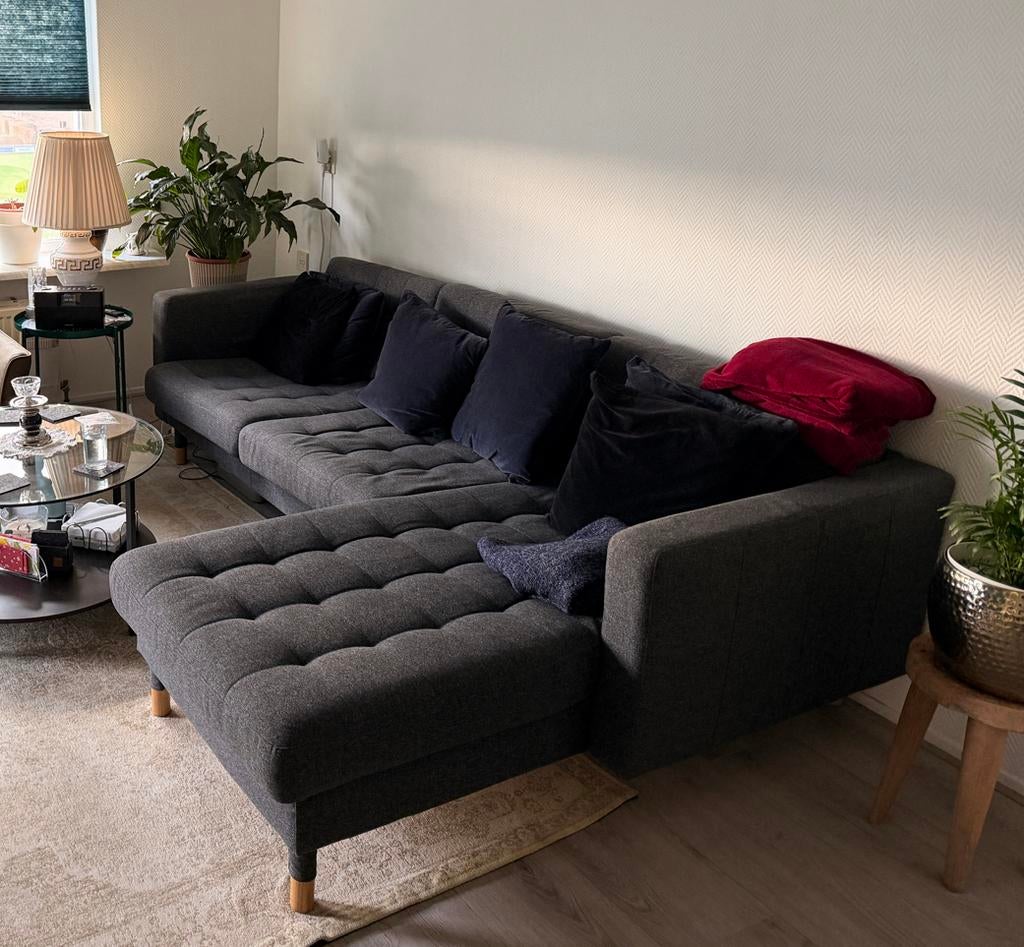 Grijze hoekbank, Ophalen, 250 tot 300 cm, Gebruikt, 100 tot 125 cm