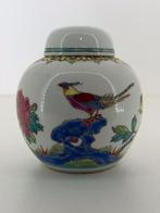 Chinese gemberpot met deksel – vogel & pioen decor, Ophalen of Verzenden
