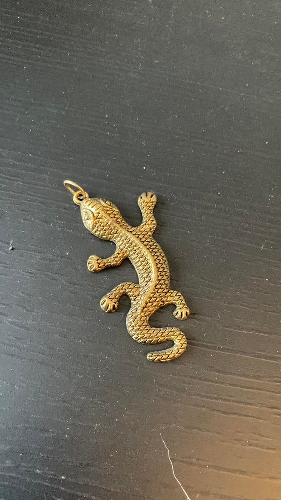 Mooie kettinghanger - salamander, Overige materialen, Ophalen of Verzenden, Zo goed als nieuw, Goud