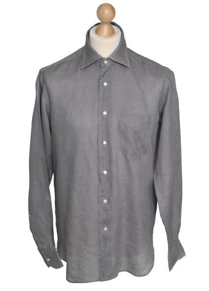 Nieuw Davide Cenci linnen overhemd, shirt, Mt. 39 / M, Kleding | Heren, Overhemden, Nieuw, Halswijdte 39/40 (M), Grijs, Verzenden