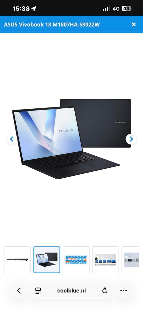 ASUS Vivobook 18,4 inch Ryzen 7, 16GB RAM, 512GB opslag, Computers en Software, Windows Laptops, Zo goed als nieuw, 17 inch of meer
