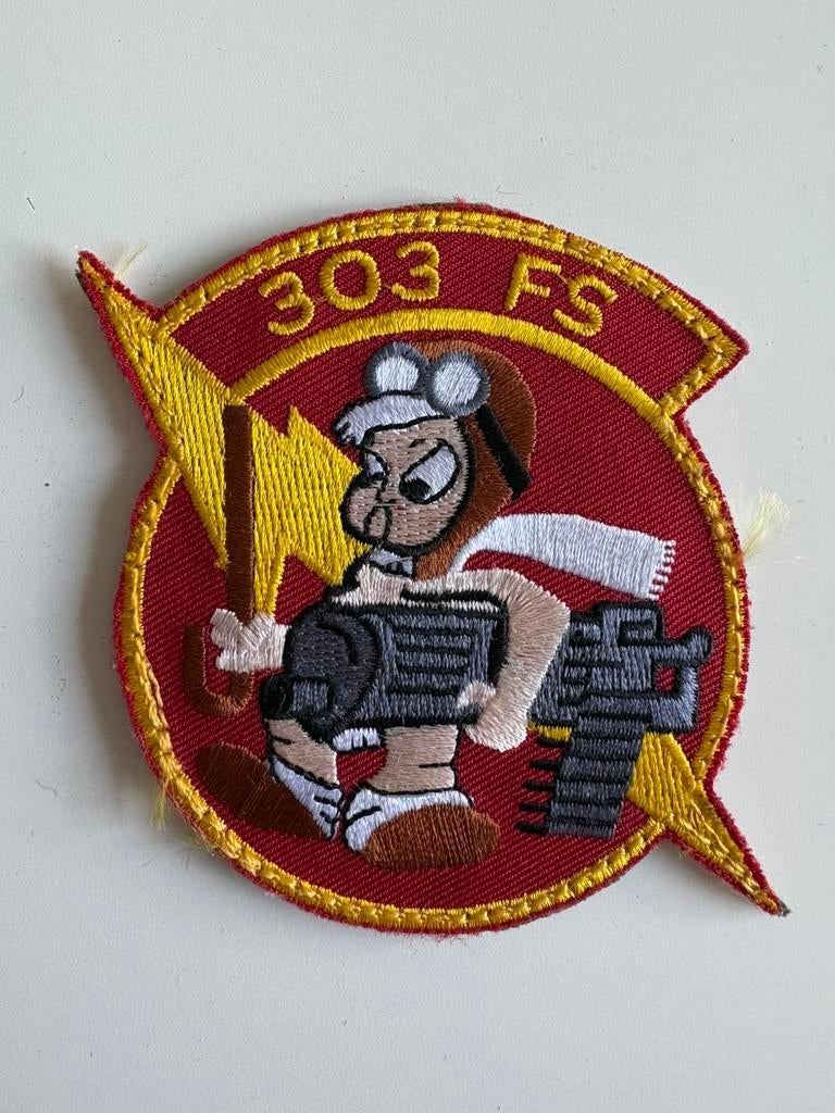 USAF 303rd Fighter Squadron patch, Ophalen of Verzenden, Luchtmacht, Amerika, Embleem of Badge