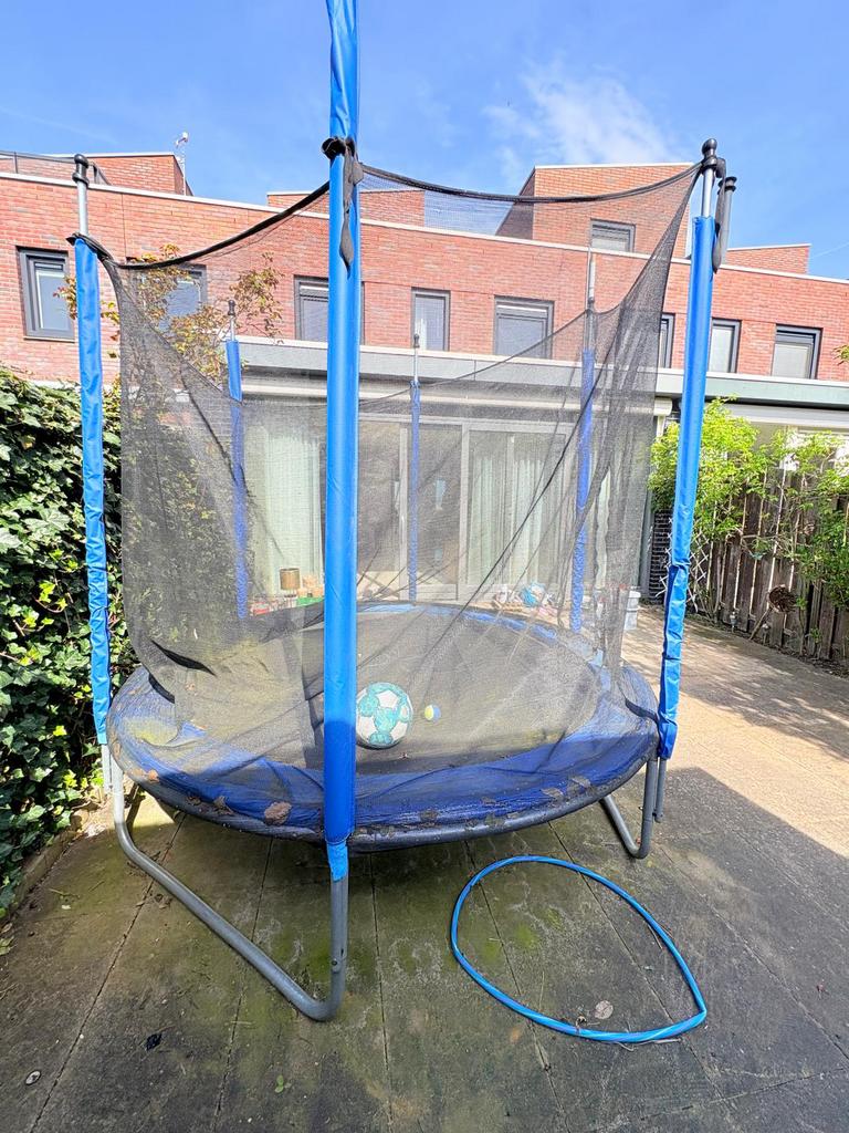 Handson trampoline Ø 244 cm inclusief palen en net, Kinderen en Baby's, Ophalen of Verzenden, Zo goed als nieuw