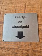 Aluminium bordje kaartautomaat openbaar vervoer, Verzamelen, Ophalen of Verzenden, Gebruikt, Overige soorten, Overige typen