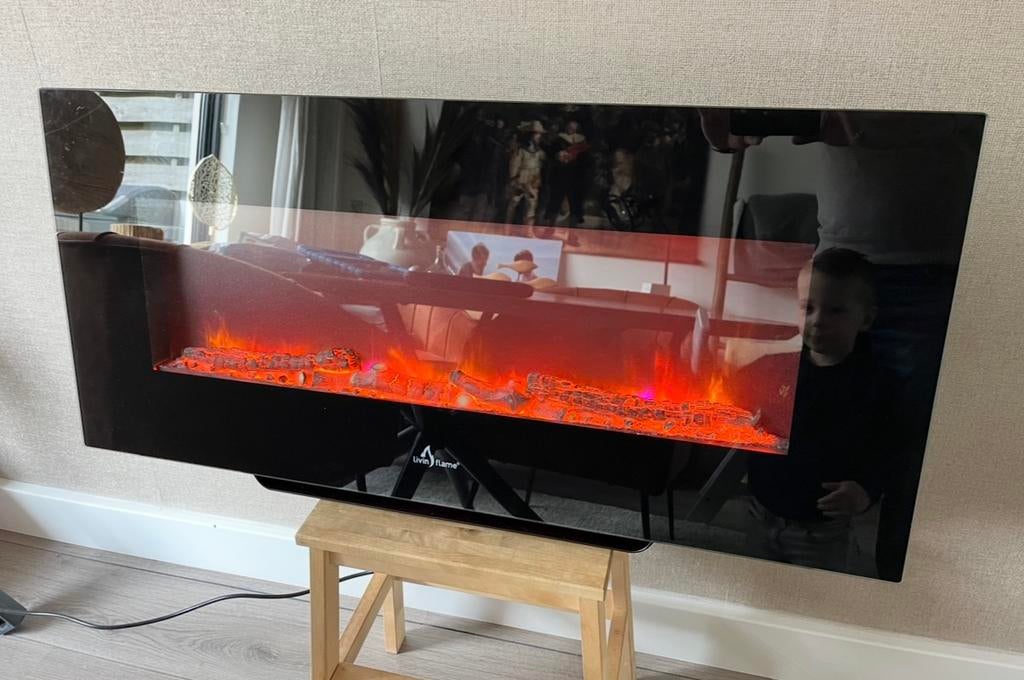 Sfeerhaard Livn Brighton - 100cm - elektrische led haard, Ophalen, Zo goed als nieuw, Hangende haard, Elektrische haard
