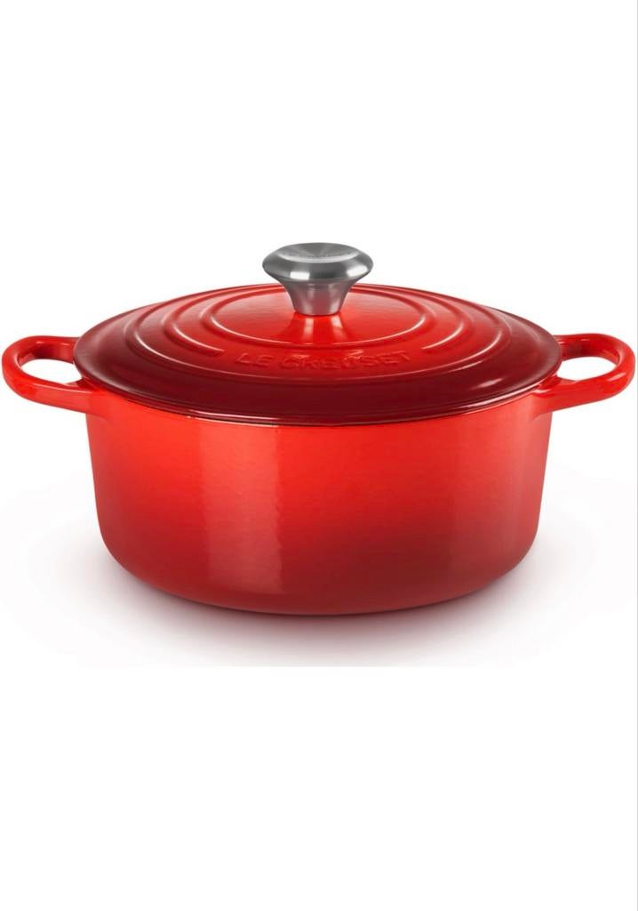 Le Creuset 24 Braadpan Kersenrood, Ophalen of Verzenden, Nieuw, Gietijzer, Koekenpan of Braadpan