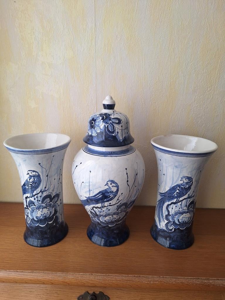 3 vaasen delfst blauw., Ophalen
