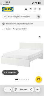 IKEA Malm bed (160x200) met matras, dekbed en kussens, Ophalen, Gebruikt, Wit, Tweepersoons