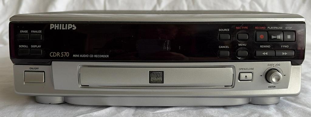 Philips CDR 570 Mini Audio CD Recorder, Ophalen of Verzenden, Gebruikt, Philips