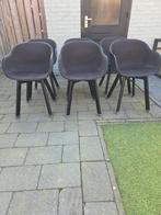 6 zwarte, degelijke, moderne eetkamerstoelen van Kwantum., Ophalen, Stof, Gebruikt, Zwart