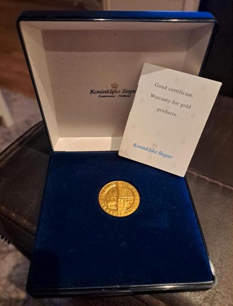 Gouden huwelijksmunt koning Willem Alexander en Máxima, Ophalen of Verzenden, Koningin Beatrix, Goud