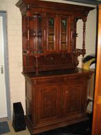 Antieke Mechelse Kast - Prachtig bewerkt dressoir met vitrin, Ophalen