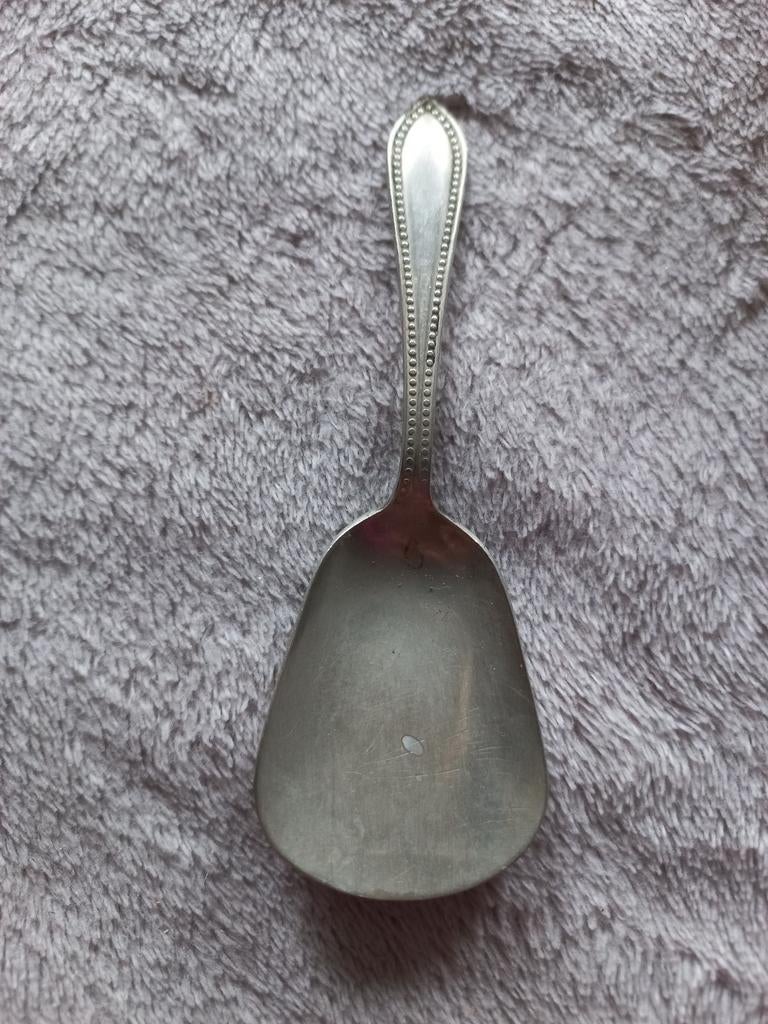 Antieke lepel met parelrand, Antiek en Kunst, Antiek | Bestek, Ophalen of Verzenden