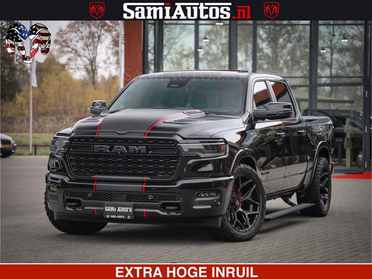 Dodge Ram 1500 Limited Night H.O 540HP 706Nm | Massage + Ful, Auto's, Dodge, Bedrijf, Te koop, RAM 1500, 360° camera, 4x4, ABS