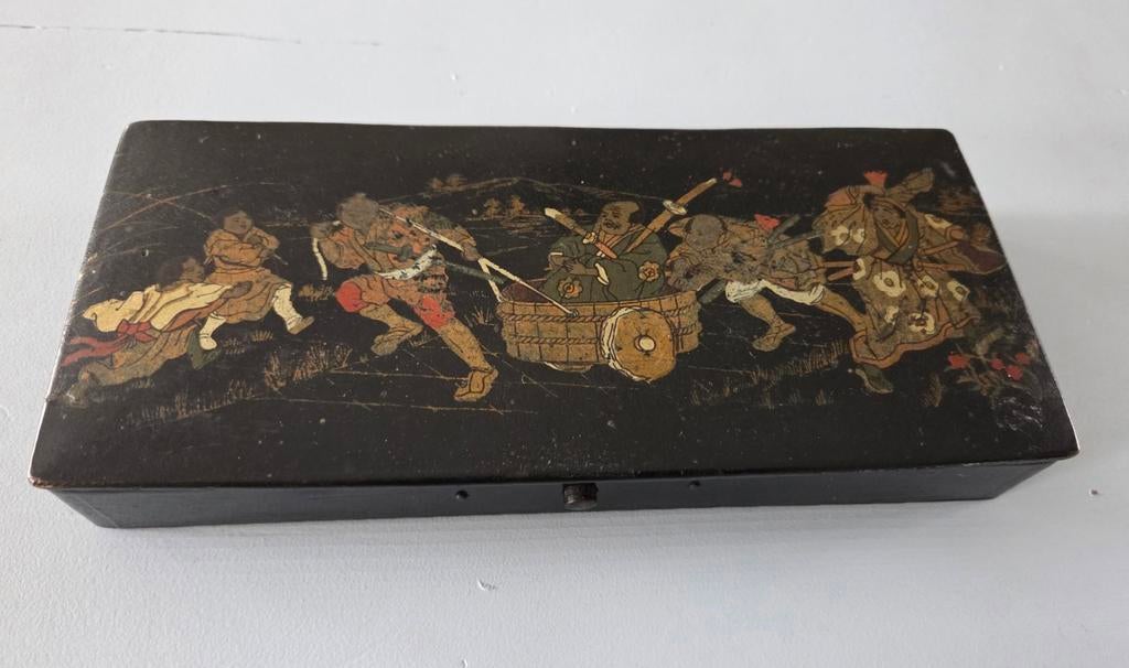Antieke Franse schrijfdoos, vervaardigd uit papier-maché, Antiek en Kunst, Ophalen of Verzenden
