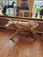Groot houten stier beeld – gerecycled hout, Ophalen