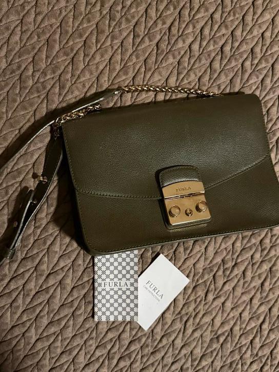 Furla Metropole Groen Schoudertas - Gebruikt, Sieraden, Tassen en Uiterlijk, Tassen | Damestassen, Ophalen of Verzenden, Gebruikt