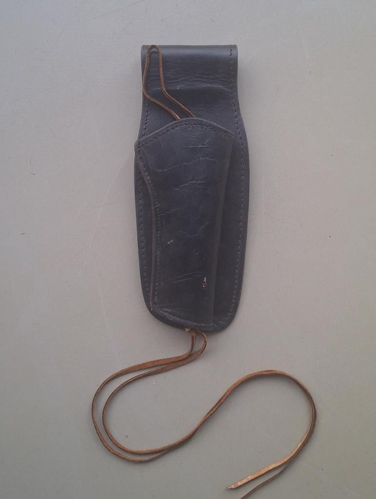 vintage zwart tuig-leren revolver pistool holster western, Ophalen of Verzenden, Landmacht, Nederland, Overige typen
