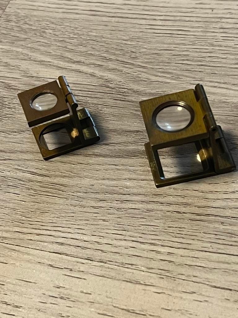 Antieke Messing Vouwbare Juweliersloep Vergrootglas, Ophalen, Zo goed als nieuw, Overige materialen, Overige merken