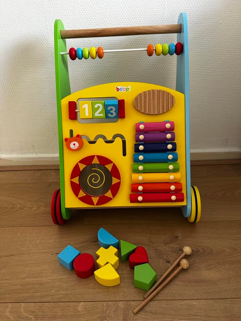 Houten Baby Loopwagen met speelactiviteiten, Ophalen, Nieuw, Overige typen, Met geluid
