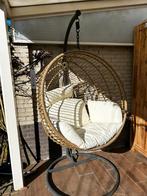Wicker Bamboe Rotan Look Hangstoel Egg Chair, Tuin en Terras, Ophalen of Verzenden, Zo goed als nieuw