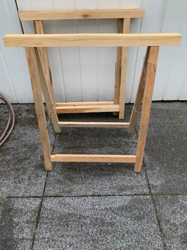Houten schragen, Ophalen, Gebruikt, Minder dan 70 cm, Inklapbaar