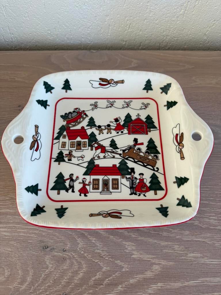 Wedgwood Mason’s Christmas Village Gebakschaal, Antiek en Kunst, Ophalen of Verzenden
