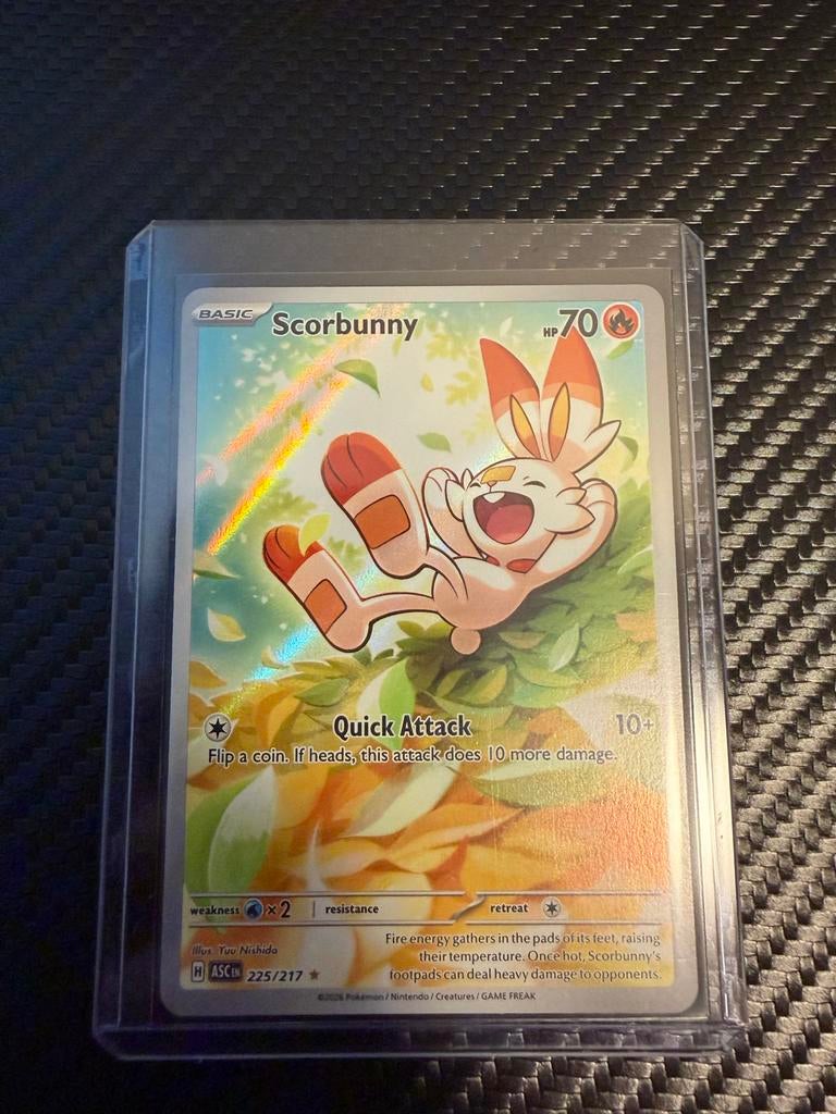 Scorbunny 225/217 Pokémon kaart, Ophalen of Verzenden, Nieuw, Losse kaart, Foil