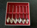 Lepeltjes 6 theelepeltjes in originele doos verzilverd oud, Antiek en Kunst, Ophalen of Verzenden
