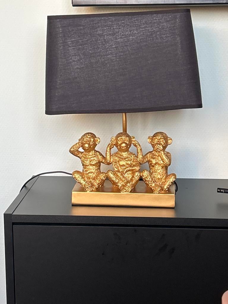 Nieuwe tafellamp met drie gouden apen, Ophalen of Verzenden, Nieuw