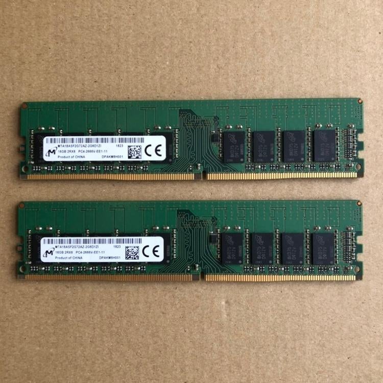 Micron 32GB (2x16GB) DDR4 ECC RDIMM RAM 2666MHz, Computers en Software, RAM geheugen, Gebruikt, 32 GB, Server, Ophalen of Verzenden