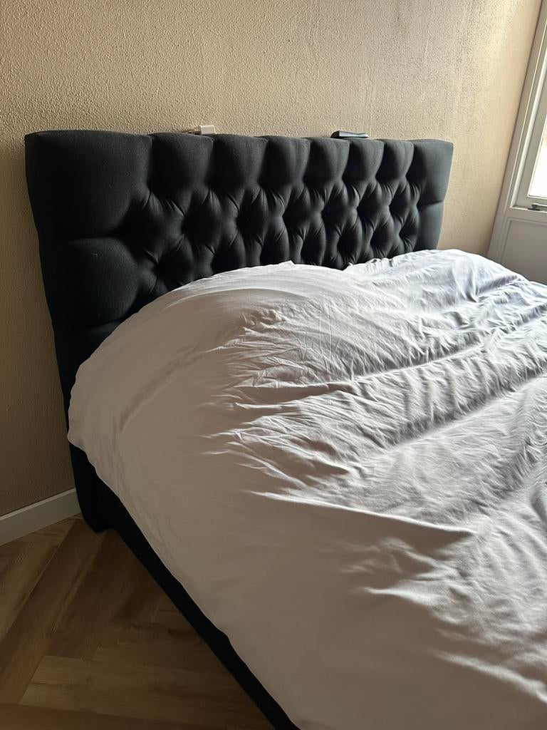 Zwart bed, Ophalen of Verzenden, Eenpersoons, Zwart, Metaal