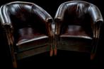 2x Chesterfield club fauteuil vintage leer + BEZORGING, Huis en Inrichting, Fauteuils, ., Chesterfield, Nieuw, Ophalen of Verzenden