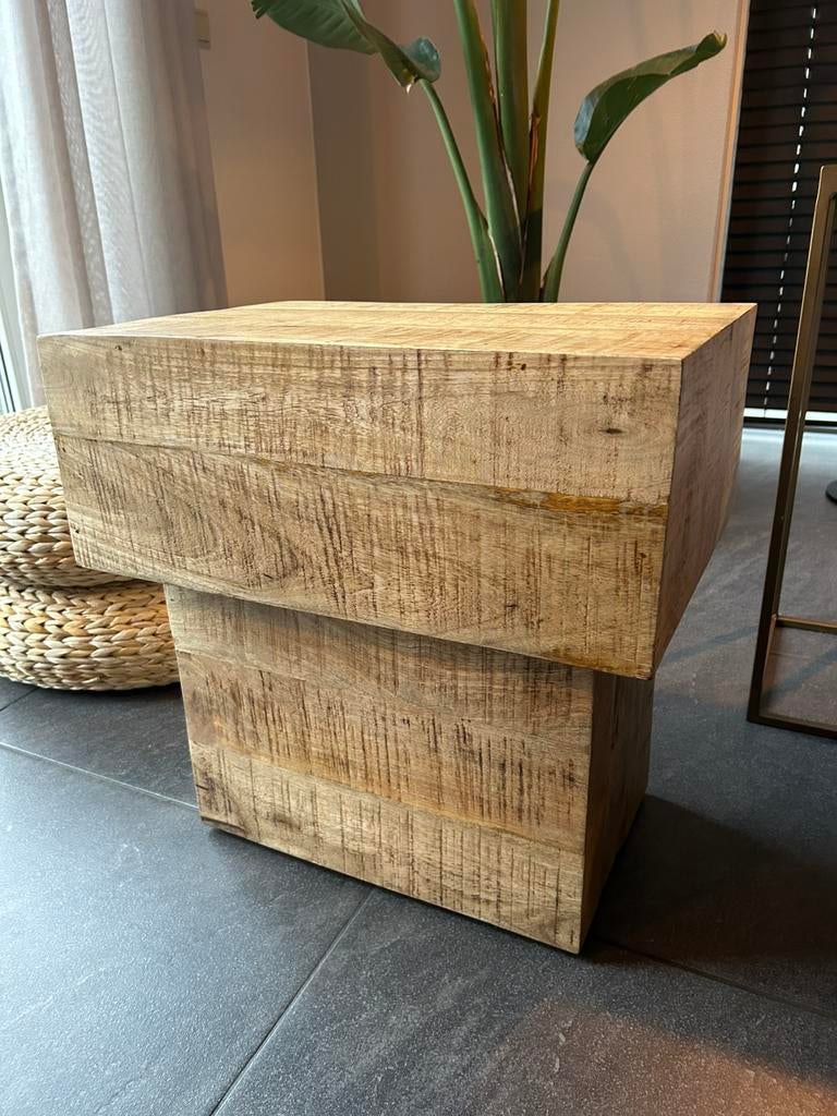 WOOOD balk too salontafel / nachtkastje, Minder dan 55 cm, Zo goed als nieuw, Rechthoekig, Ophalen