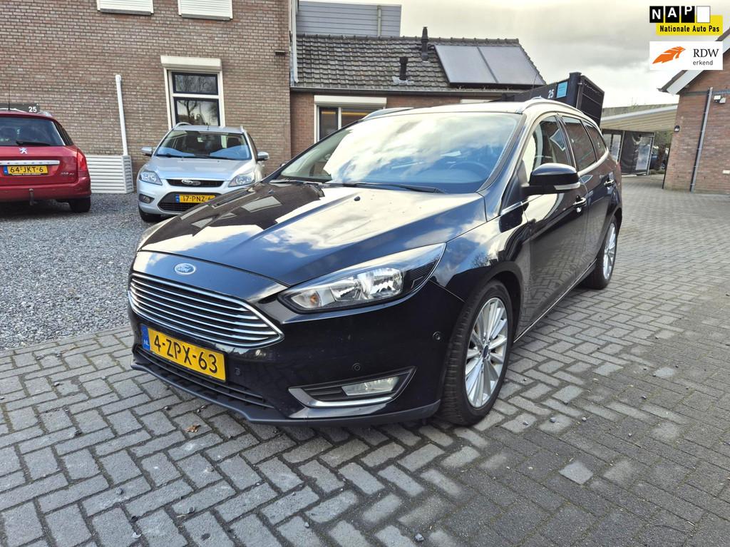 Ford Focus Wagon 1.0 Titanium Edition Navi Clima Cruise, Gebruikt, Zwart, Origineel Nederlands, Handgeschakeld