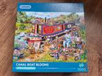 GIBSONS Puzzel - Canal Boat Blooms - 999 Stukjes, Ophalen of Verzenden, 500 t/m 1500 stukjes, Gebruikt, Legpuzzel