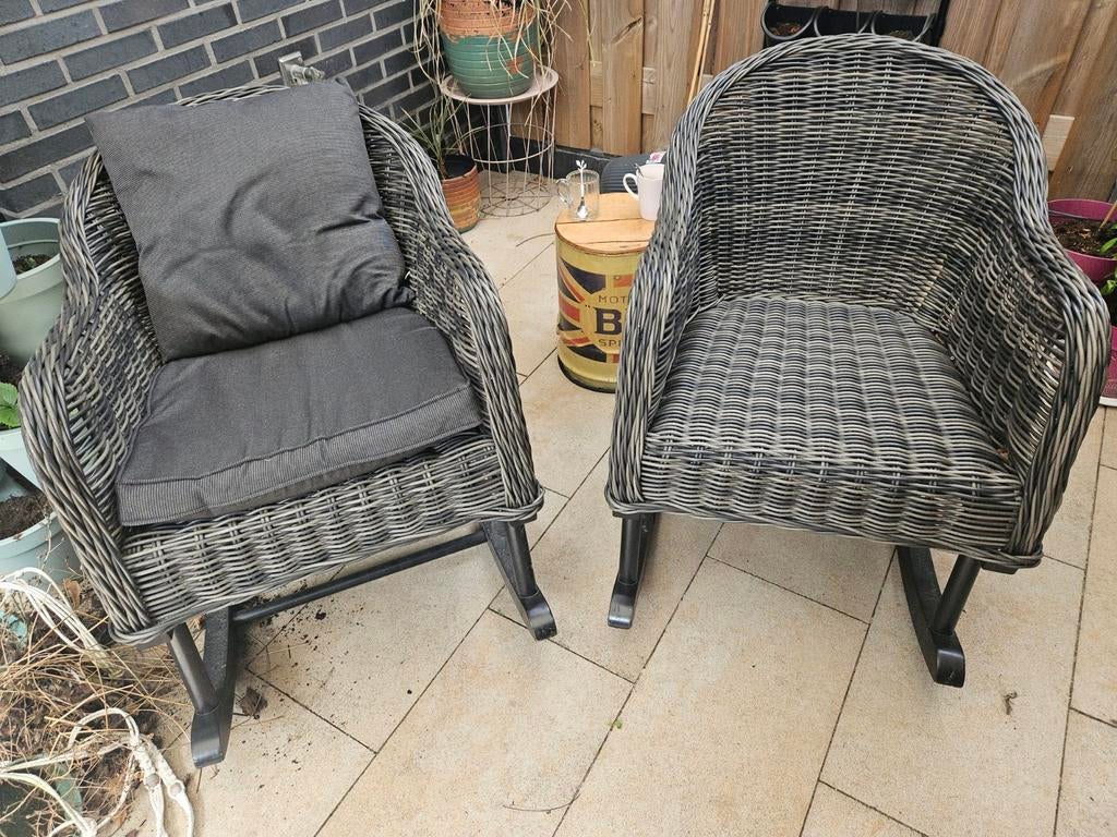 2 leuke Rotan schommelstoelen., Ophalen, Gebruikt, Overige materialen