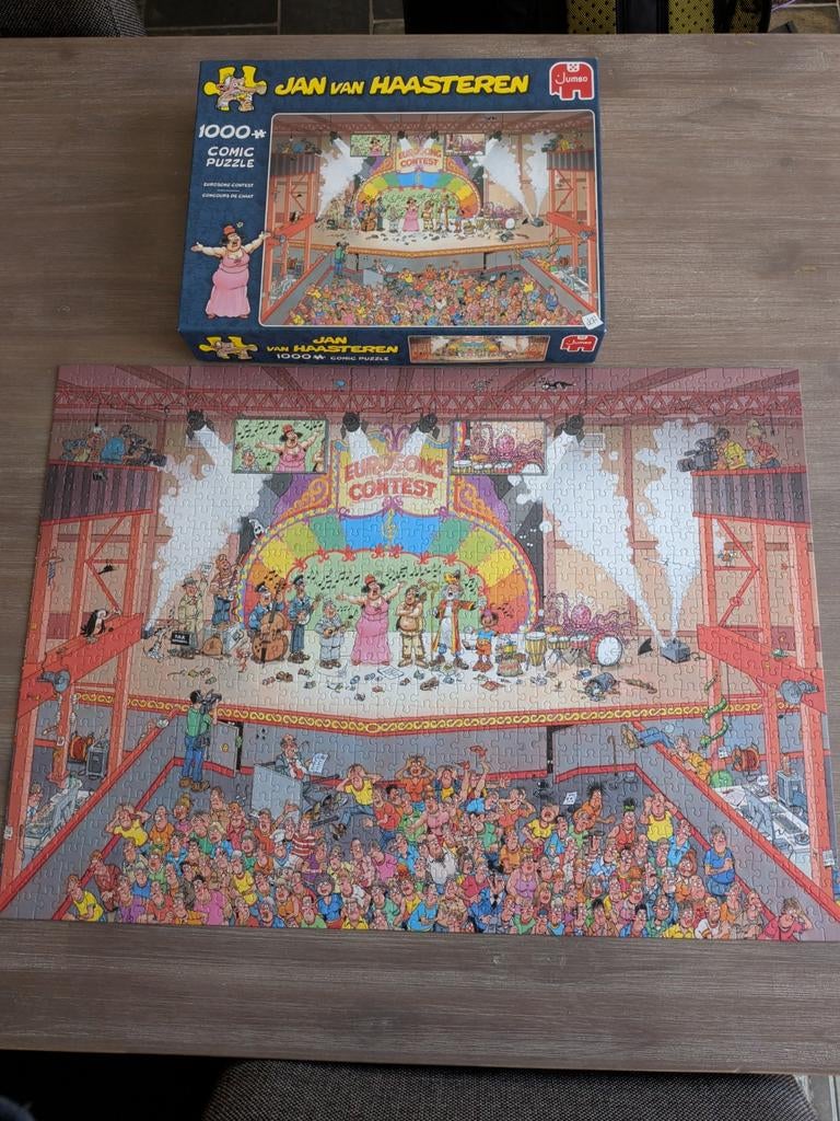 Jan van Haasteren Eurosong Contest 1000 stukjes, Ophalen of Verzenden, 500 t/m 1500 stukjes, Gebruikt, Legpuzzel