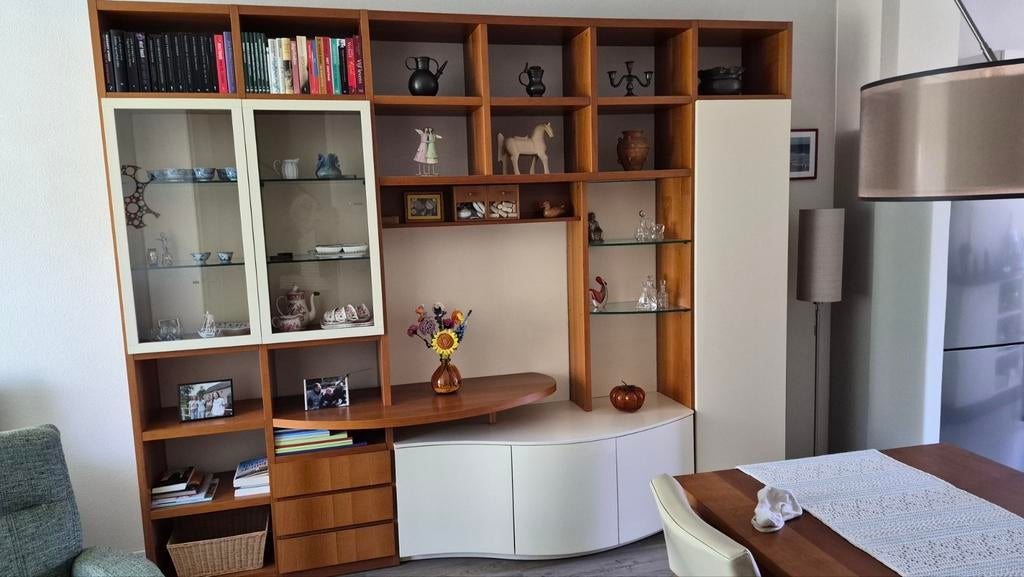 Vintage wandkast LAATSTE BOD!, Huis en Inrichting, Kasten | Wandmeubels, Ophalen, Met deur(en), Glas, Zo goed als nieuw