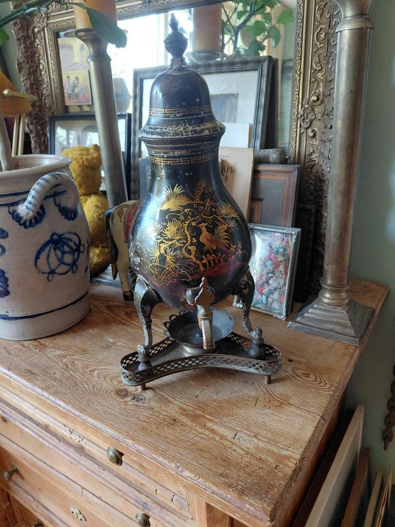 Antieke tinnen kraantjeskan 19e eeuw, Ophalen of Verzenden